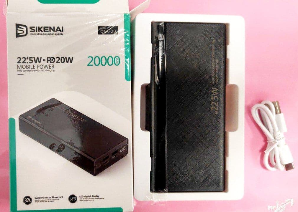 پاور بانک سیکنای مدل QSK-20 ظرفیت 20000 میلی آمپر فست شارژ — تصویر ۲