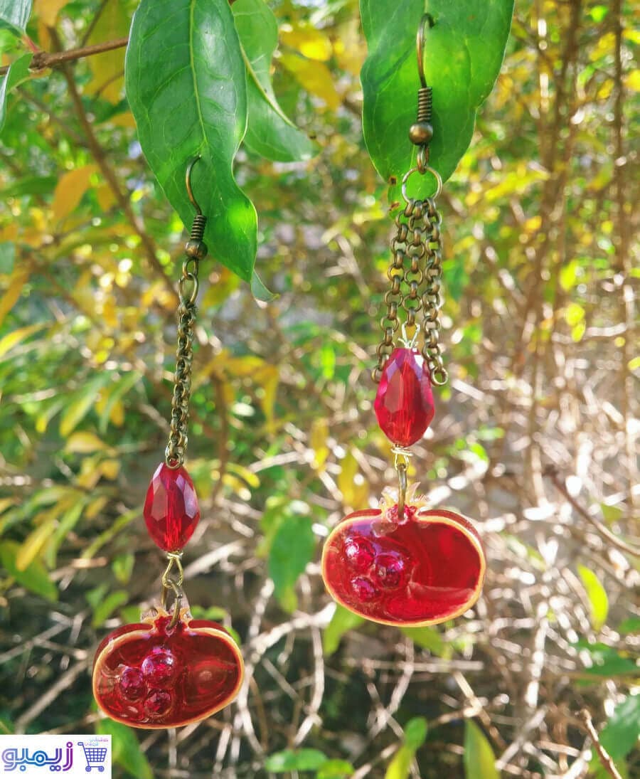 گوشواره ناردونه قرمز یلدایی — تصویر ۲