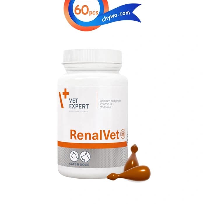 کپسول مکمل سگ و گربه وت اکسپرت برای پشتیبانی بیماری مزمن کلیه 60 عددی Vet Expert RenalVet