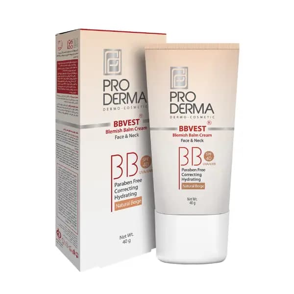 کرم رنگی، پوشاننده و مرطوب کننده صورت، مناسب برای پوستهای چرب و جوشدار با SPF40 پرودرما