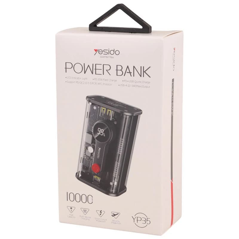 پاور بانک فست شارژ یسیدو YESIDO YP35 ظرفیت 10000 میلی آمپر ساعت — تصویر ۵