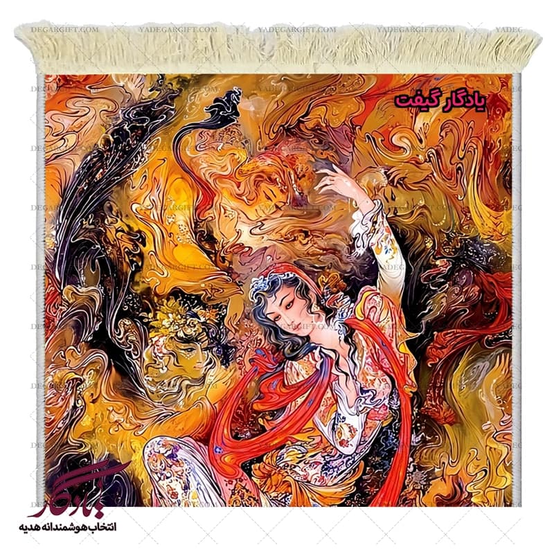 تابلو فرش ماشینی طرح مینیاتور سروش عالم غیب کد mi89 — تصویر ۲