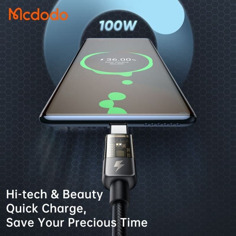 کابل شارژ USB-C به USB-C مک دودو 100 وات طول 1.2 متر | دو سر تایپ سی CA-5580 — تصویر ۳