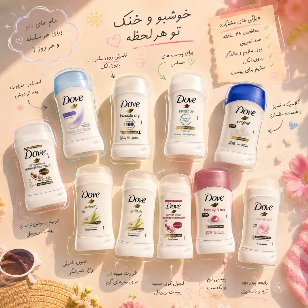 استیک ضد تعریق زنانه اوریجینال داو حجم 40 گرم — تصویر ۲