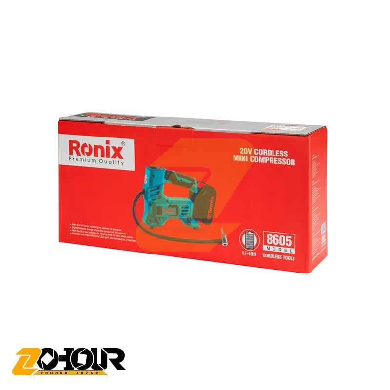 مینی کمپرسور شارژی رونیکس 20 ولت مدل Ronix 8605 — تصویر ۵