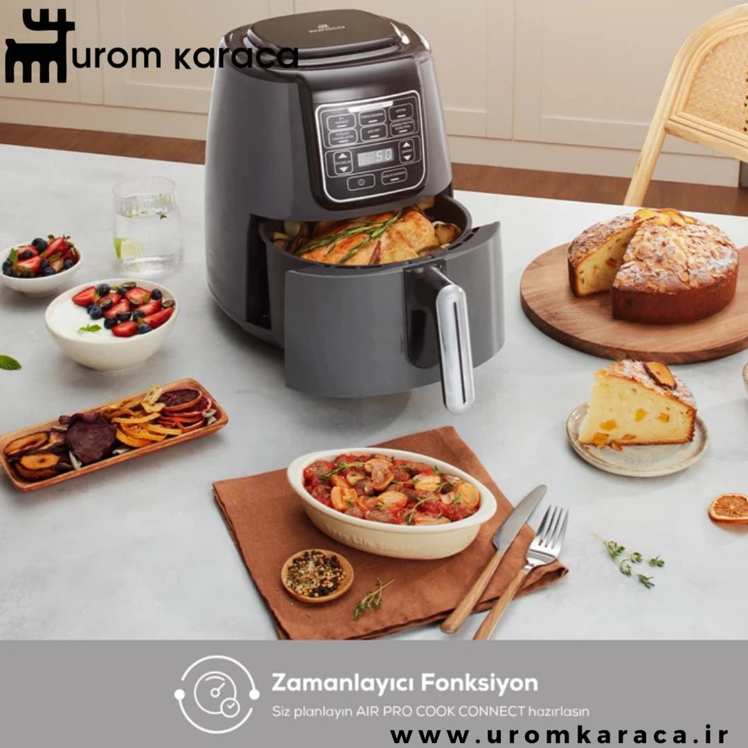 هواپز و سرخ کن سخنگو کاراجا Connect Air Pro Cook XL طوسی — تصویر ۴