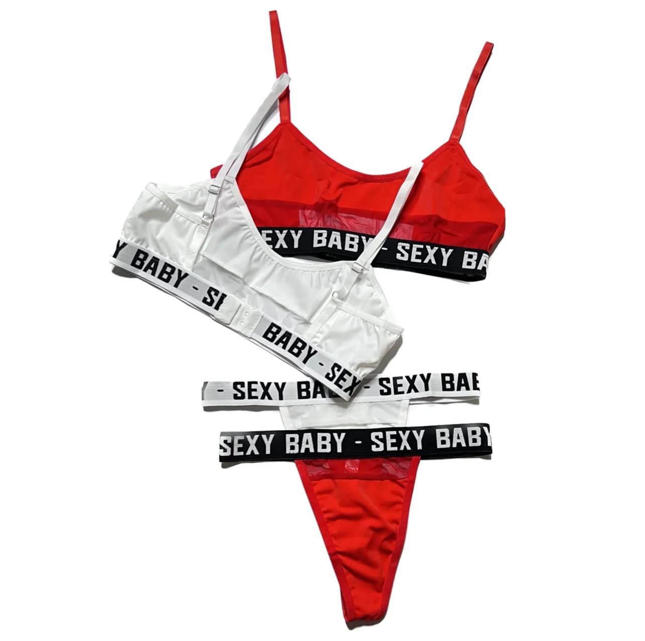 ست نیمتنه و شورت بکلس زنانه کش پهن Sexy Baby
