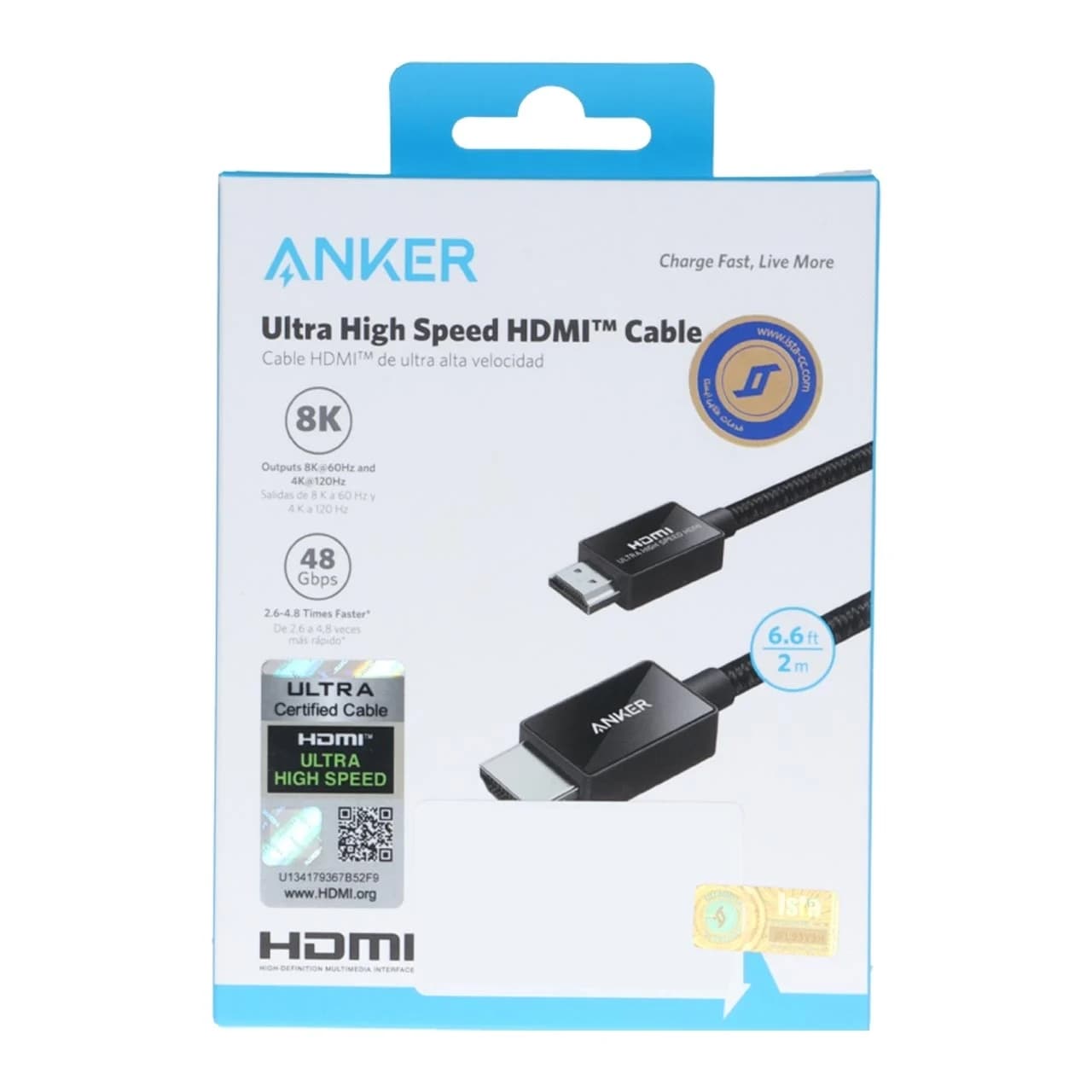 کابل 2.1 متری ANKER HDMI مدل A8743H11 – مشکی (گارانتی 18ماهه حافظه طلایی ایستا) — تصویر ۴