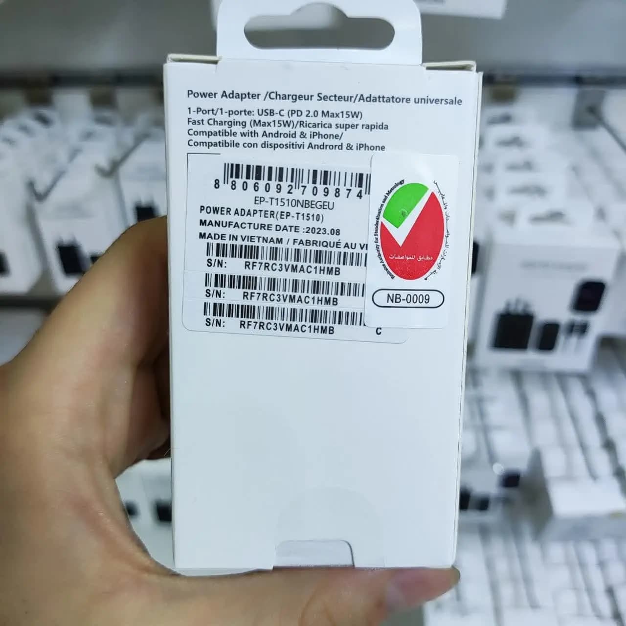 کله شارژر دو پین 15 وات سامسونگ مدل SAMSUNG 15W CHARGER EP-T1510NB — تصویر ۴