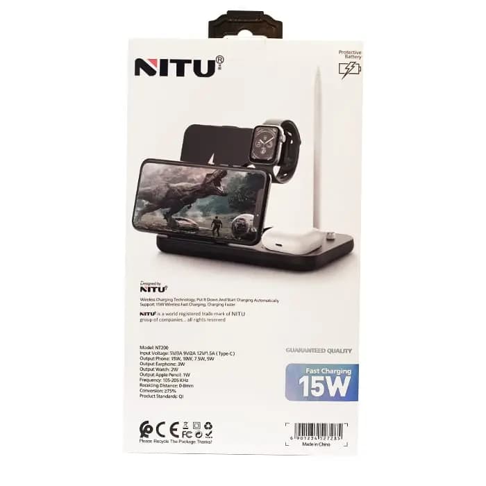 استند وایرلس شارژ نیتو مدل NITU 4IN1 Wireless Charger NT200 — تصویر ۳