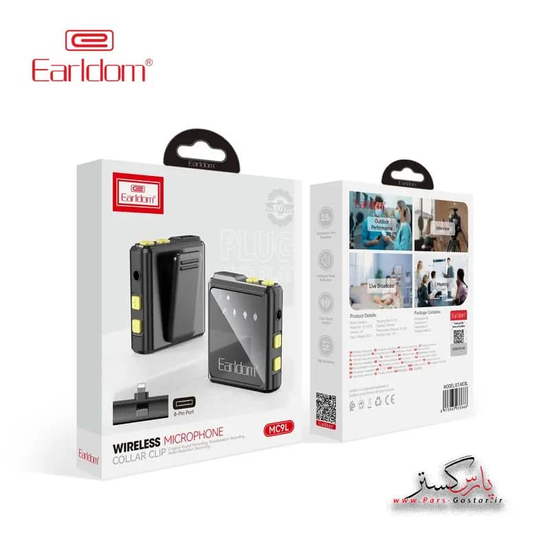 میکروفن بی سیم یقه ایی Lightening ارلدام مدلEarldom Lightening Wireless Microphone MC9L | MC9L — تصویر ۳