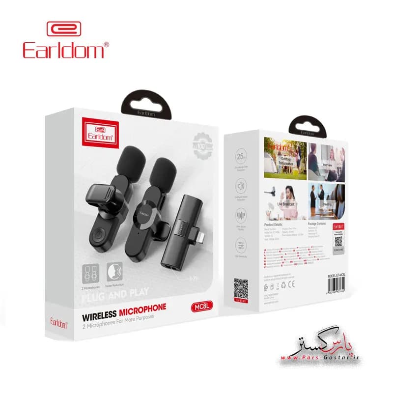 میکروفن بی سیم یقه ایی Lightening ارلدام مدلEarldom Lightening Wireless Microphone MC8L | MC8L — تصویر ۲