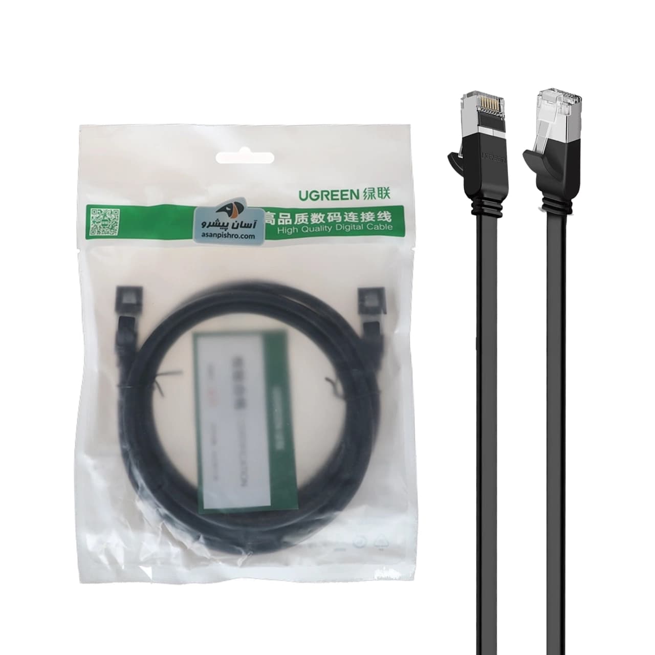 کابل شبکه یک متری UGREEN CAT6 مدل NW101-50184 – مشکی (گارانتی 18 ماهه آسان پیشرو) — تصویر ۴