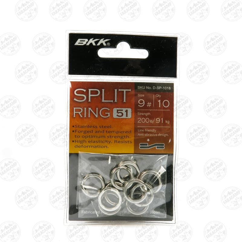 حلقه قلاب لور بی کی کی سایز ۹ بسته ۱۰ عددی BKK SPLIT RING-51