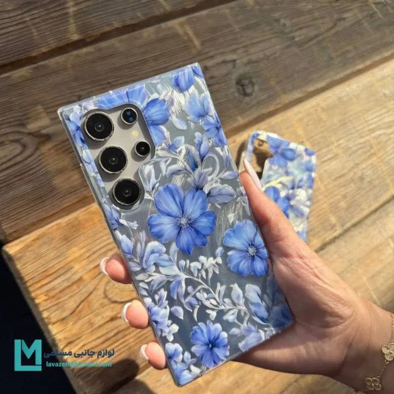 قاب گوشی فانتزی گل کاسنی آبی کد C3806 | لوازم جانبی مسلمی
