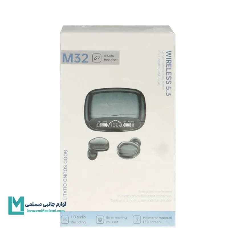 هندزفری بی سیم مدل M32 – مشکی کد EV1026 | لوازم جانبی مسلمی — تصویر ۴
