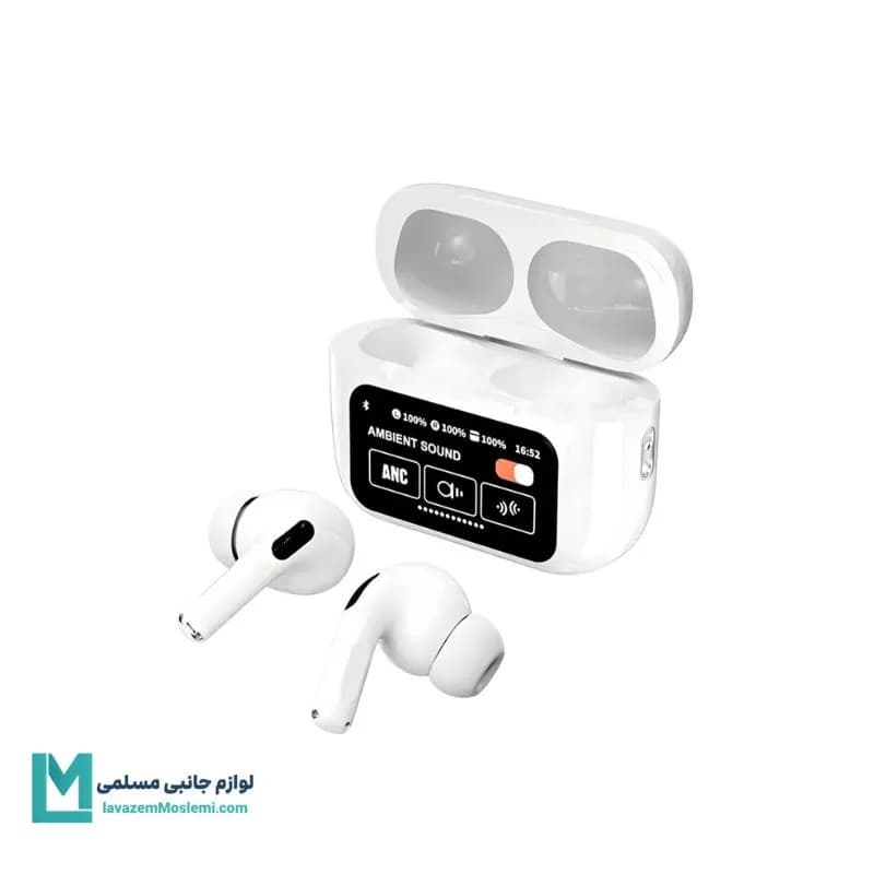 هندزفری بی سیم Touch Control ANC/ENC مدل A9 Pro – سفید کد EV1012 | لوازم جانبی مسلمی — تصویر ۲