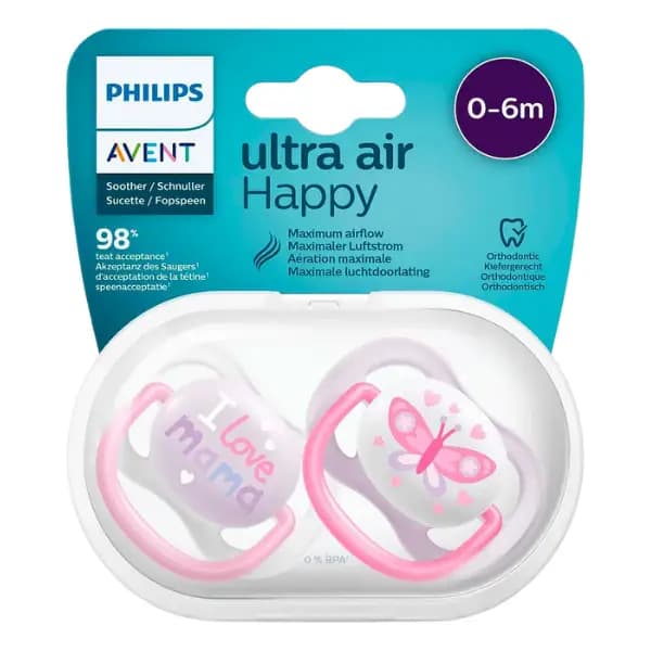 پستانک اونت اولترا ایر 6 تا 18ماه ۲عددی avent ultra air ارتدنسی فرشته و یونیکورن 345/22 — تصویر ۱۰