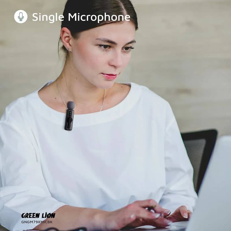 میکروفن بی سیم گرین لاین مدل GM-79X با درگاه اتصال USB-C/لایتنینگ/AUX — تصویر ۲