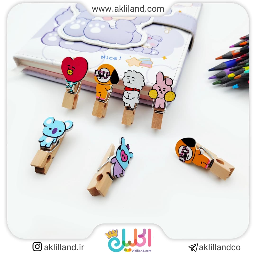 گیره چوبی BTS (بسته 10 عددی)