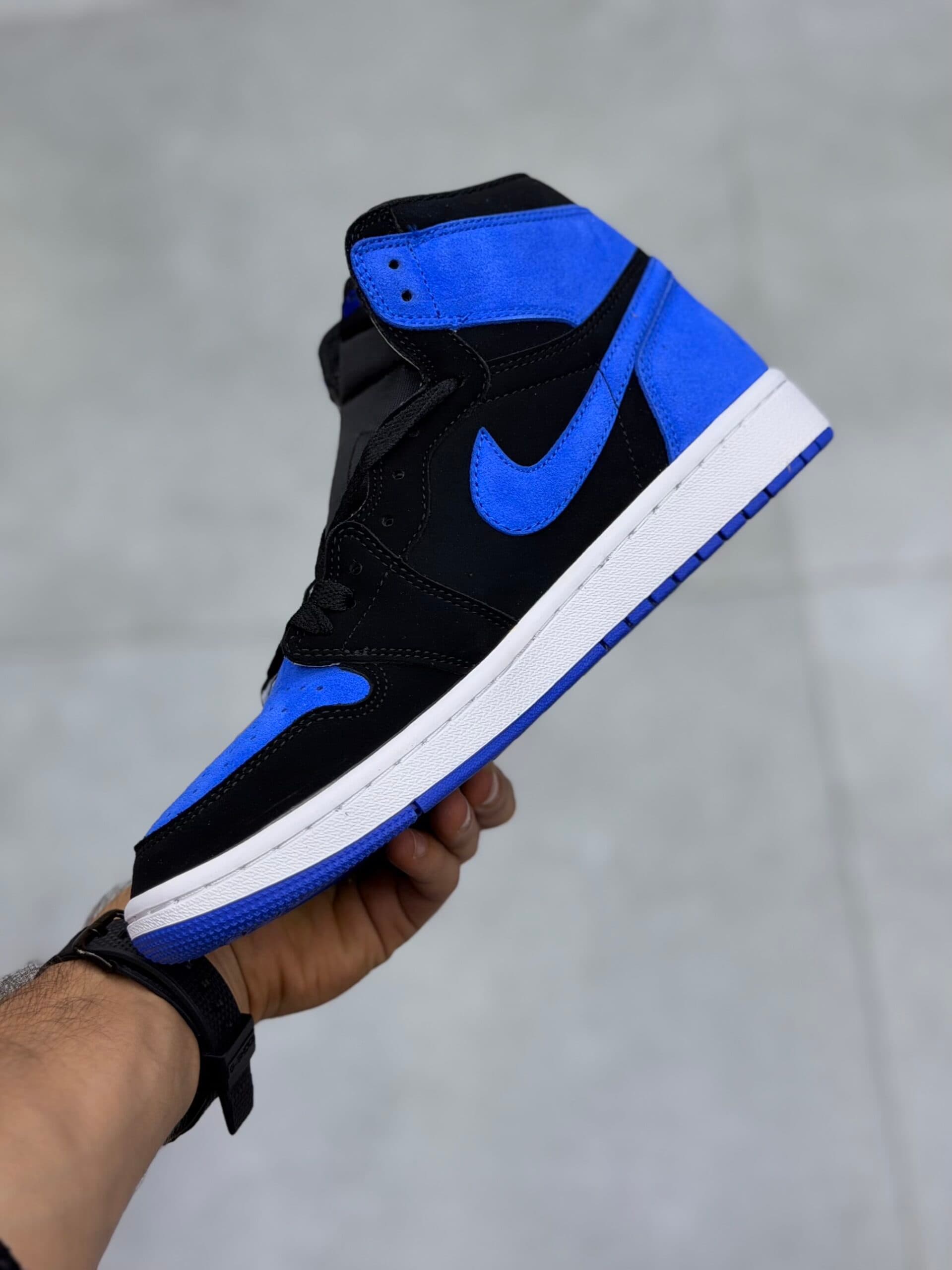 کتونی جردن وان ساقدار مشکی آبی Air Jordan 1 High Royal Reimagined — تصویر ۱۱