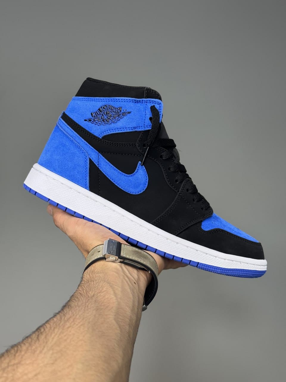 کتونی جردن وان ساقدار مشکی آبی Air Jordan 1 High Royal Reimagined — تصویر ۲