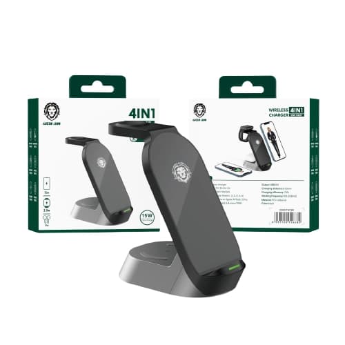 استند شارژر وایرلس 4 کاره ی گرین لاین Fast Wireless Charger 15w