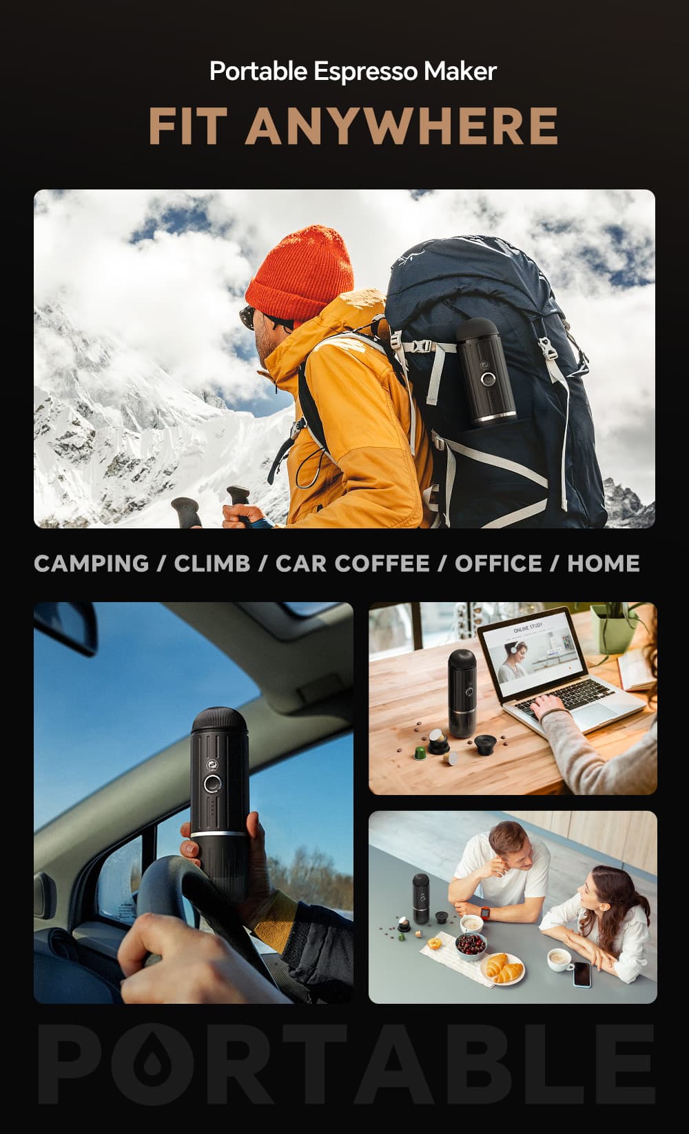 اسپرسو ساز شارژی مسافرتی ایکافیلاس « طلایی » | Icafilas Portable Espresso Maker — تصویر ۴