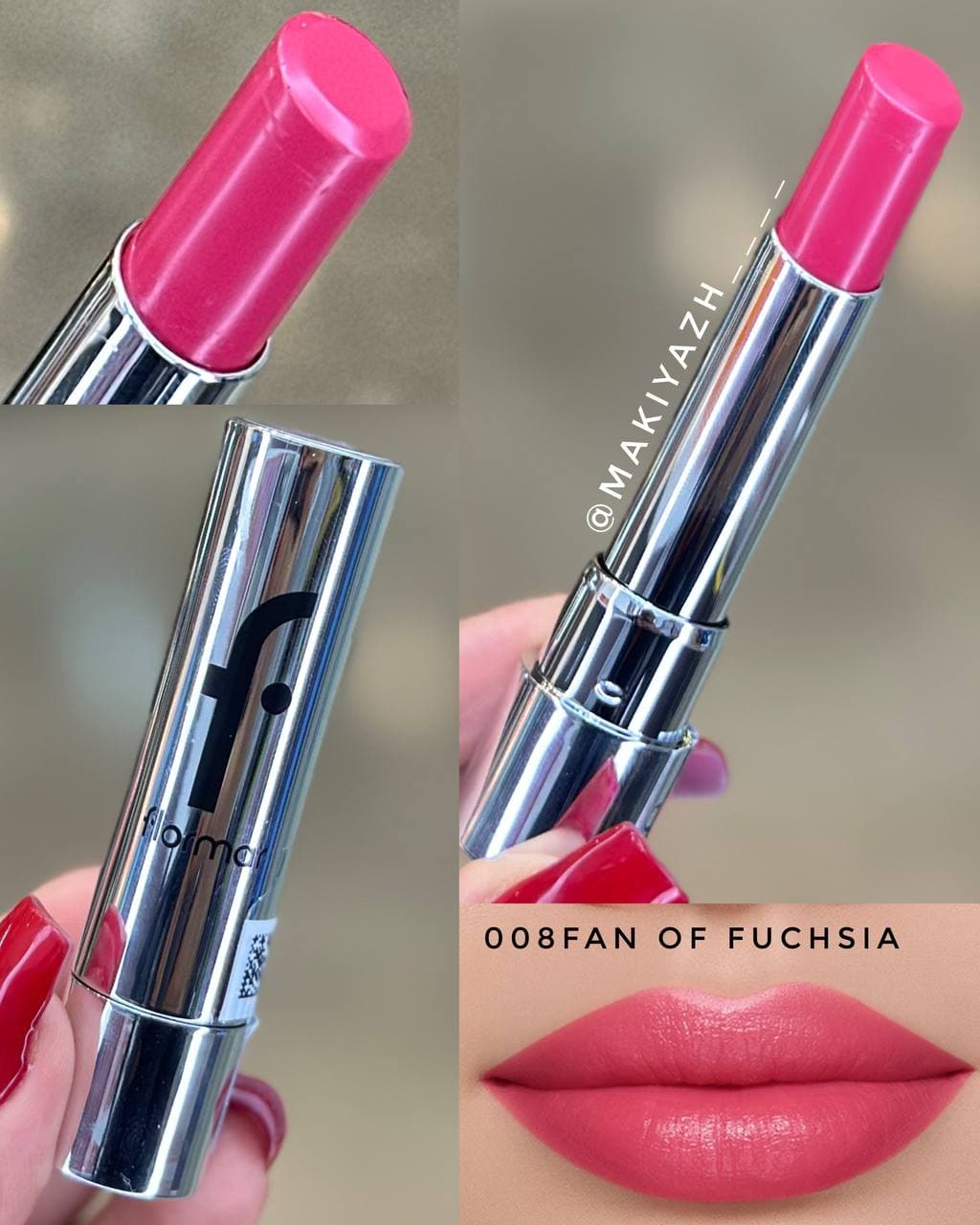 رژلب جامد براق فلورمار مدل Sheer Up کد008(fan of fuchsia)