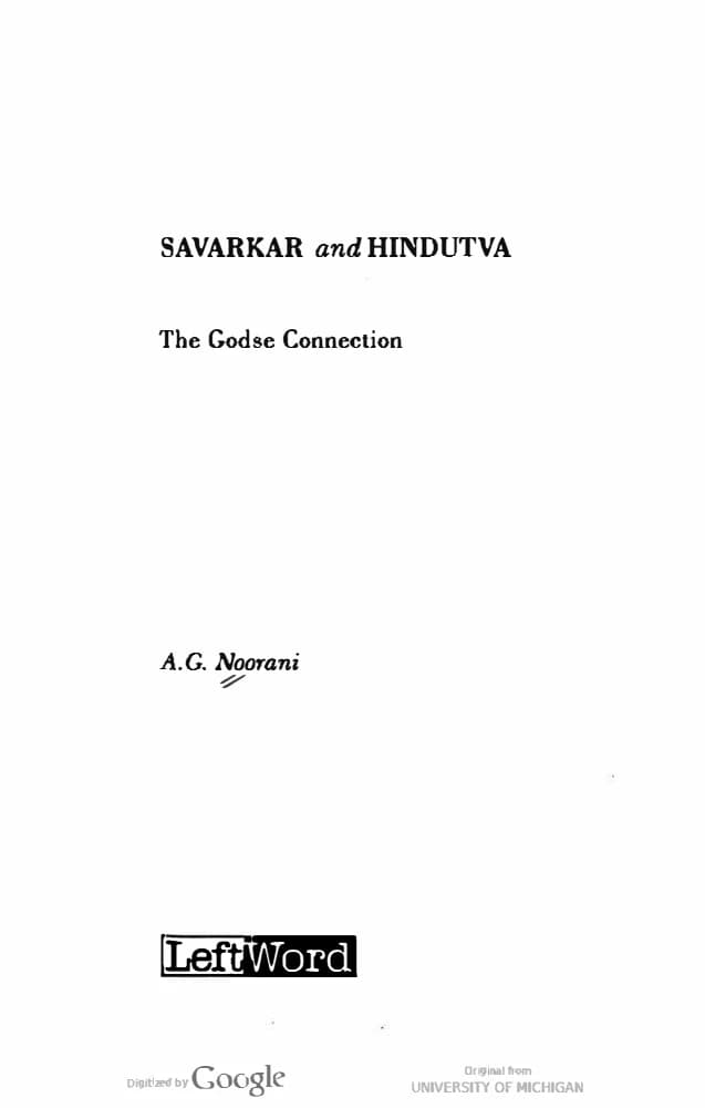 کتاب Savarkar and Hindutva: The Godse Connection (ساوارکار و هندووتا: ارتباط گادسه) نسخه انگلیسی PDF