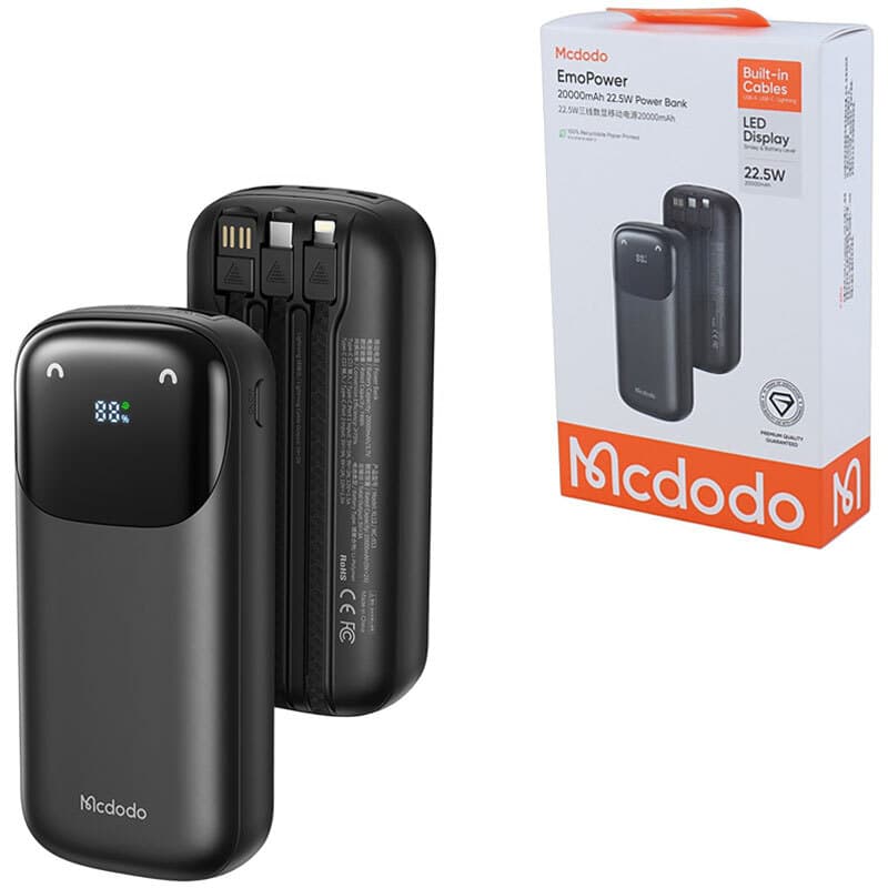 پاور بانک فست شارژ مک دودو EmoPower MC-853 QC PD 22.5W ظرفیت 20000 میلی آمپر ساعت — تصویر ۸