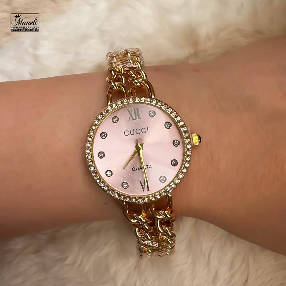 ساعت زنانه طلایی GUCCI با بند کارتیر — تصویر ۷