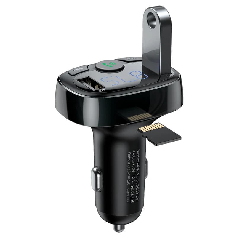 شارژر فندکی و اف ام پلیر بلوتوثی 12 وات باسئوس T Shaped S-09A CCMT000001 — تصویر ۲