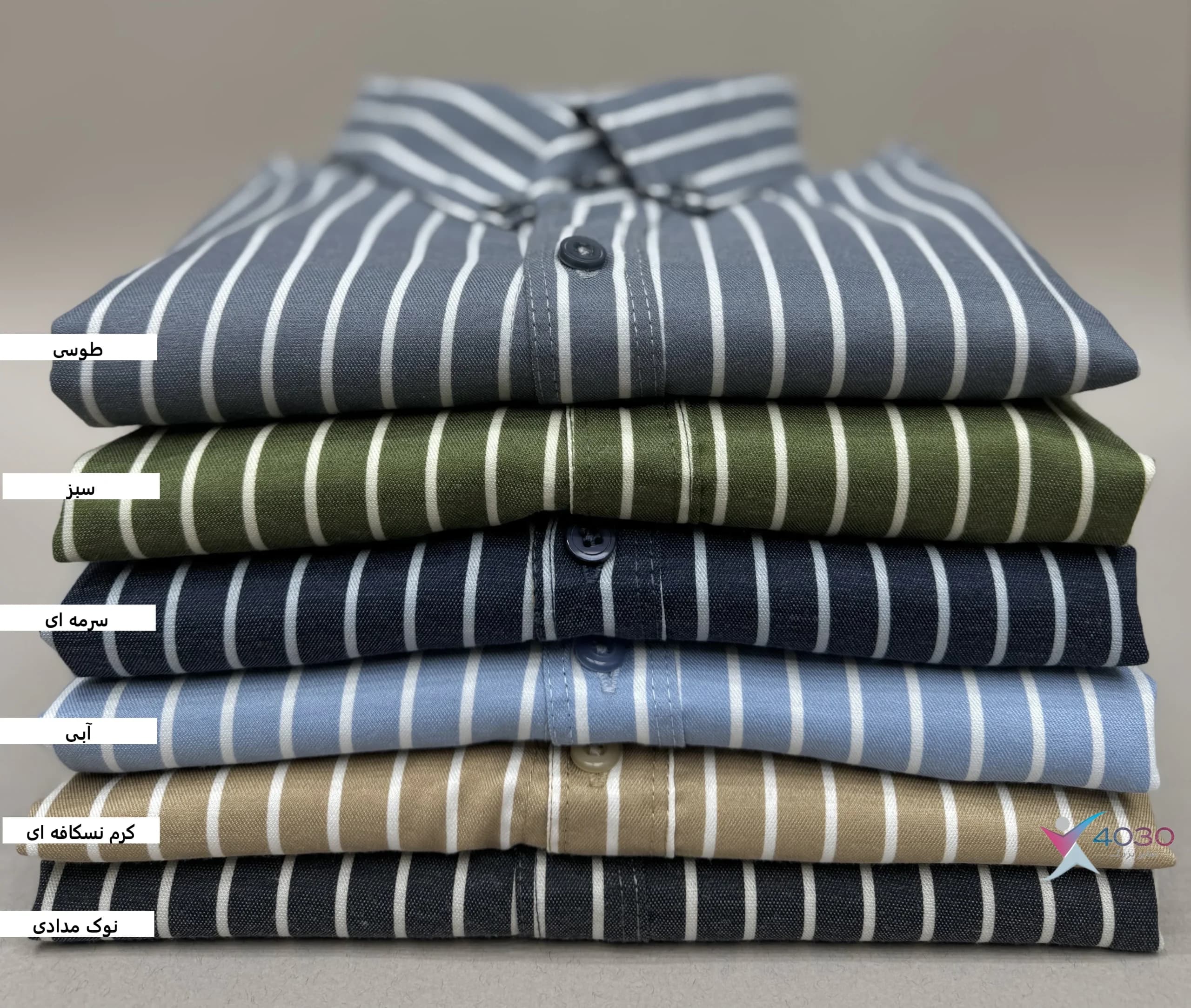 پیراهن آستین کوتاه PINSTRIPES سایز بزرگ مردانه ( 2789 ) — تصویر ۸