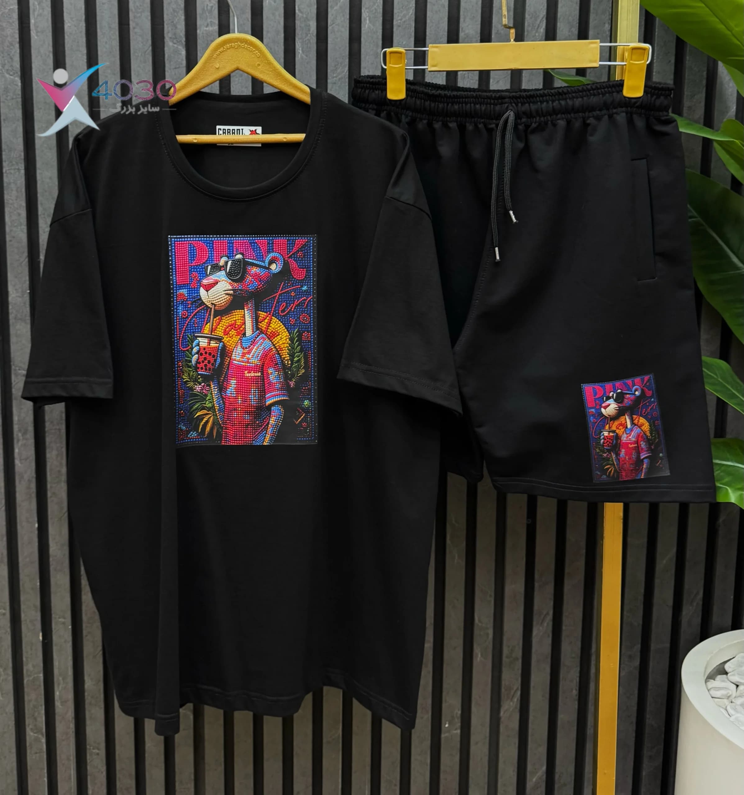 ست تیشرت و شلوارک PINK سایز بزرگ مردانه ( 8341 ) — تصویر ۶