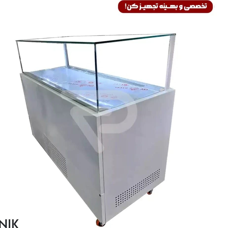 یخچال شو کیک طرح فرانسوی سفید ۱۵۰ سانتی — تصویر ۳