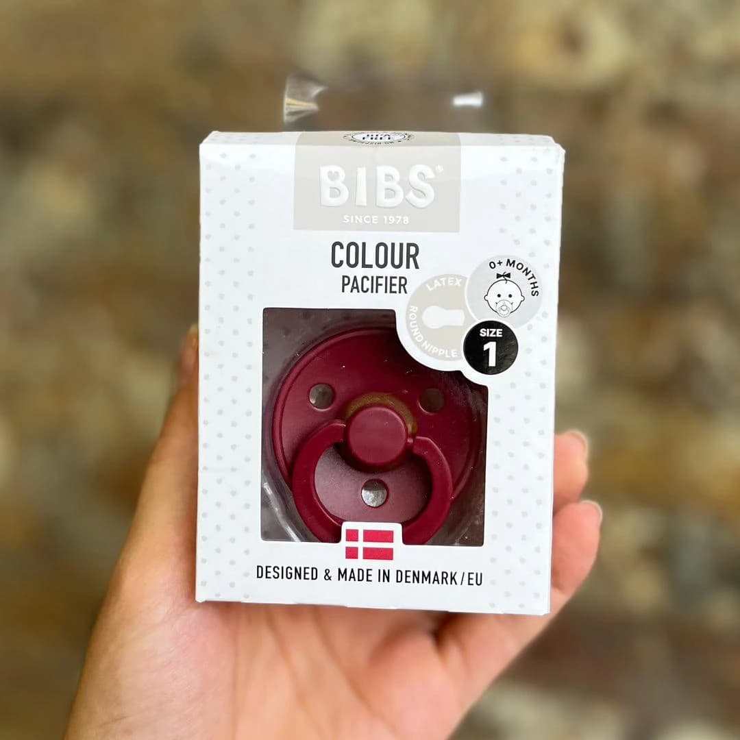 پستانک لاتکس طبیعی بیبز BIBS سایز ۱ رنگ زرشکی — تصویر ۲