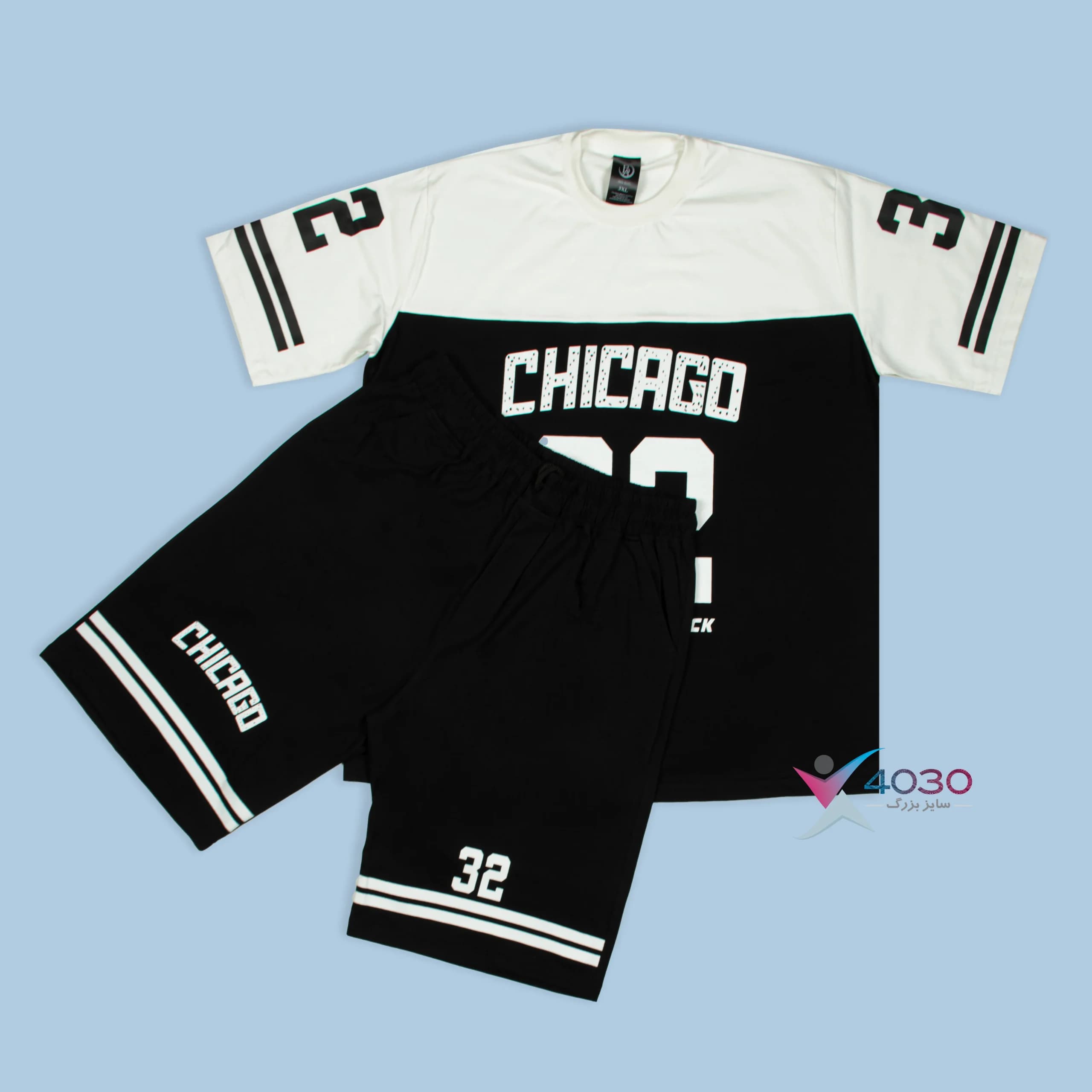 ست تیشرت و شلوارک CHICAGO سایز بزرگ مردانه ( 8332 ) — تصویر ۲
