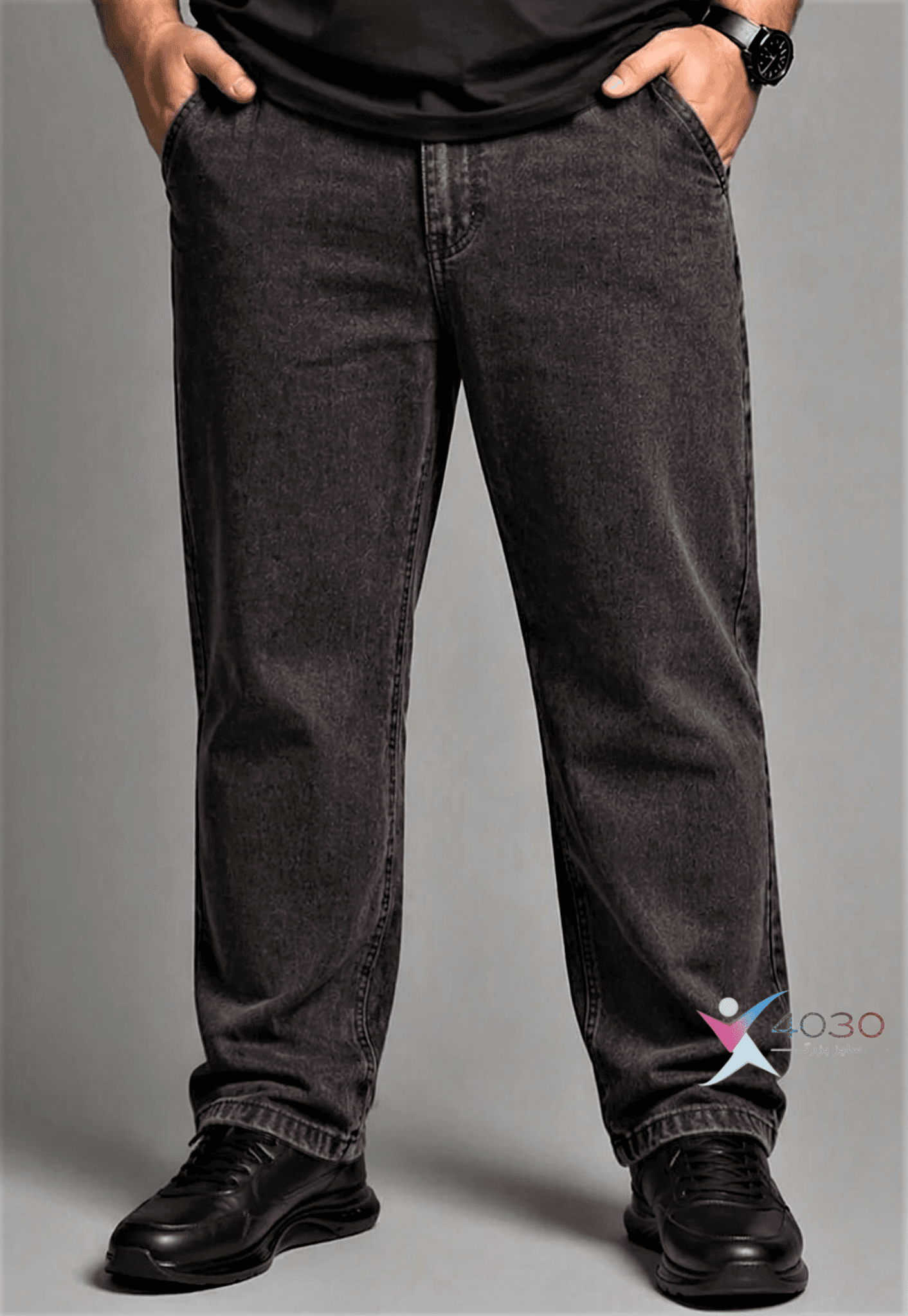 شلوار جین کمرکش Denim Slash سایزبزرگ ( 3830 ) — تصویر ۴