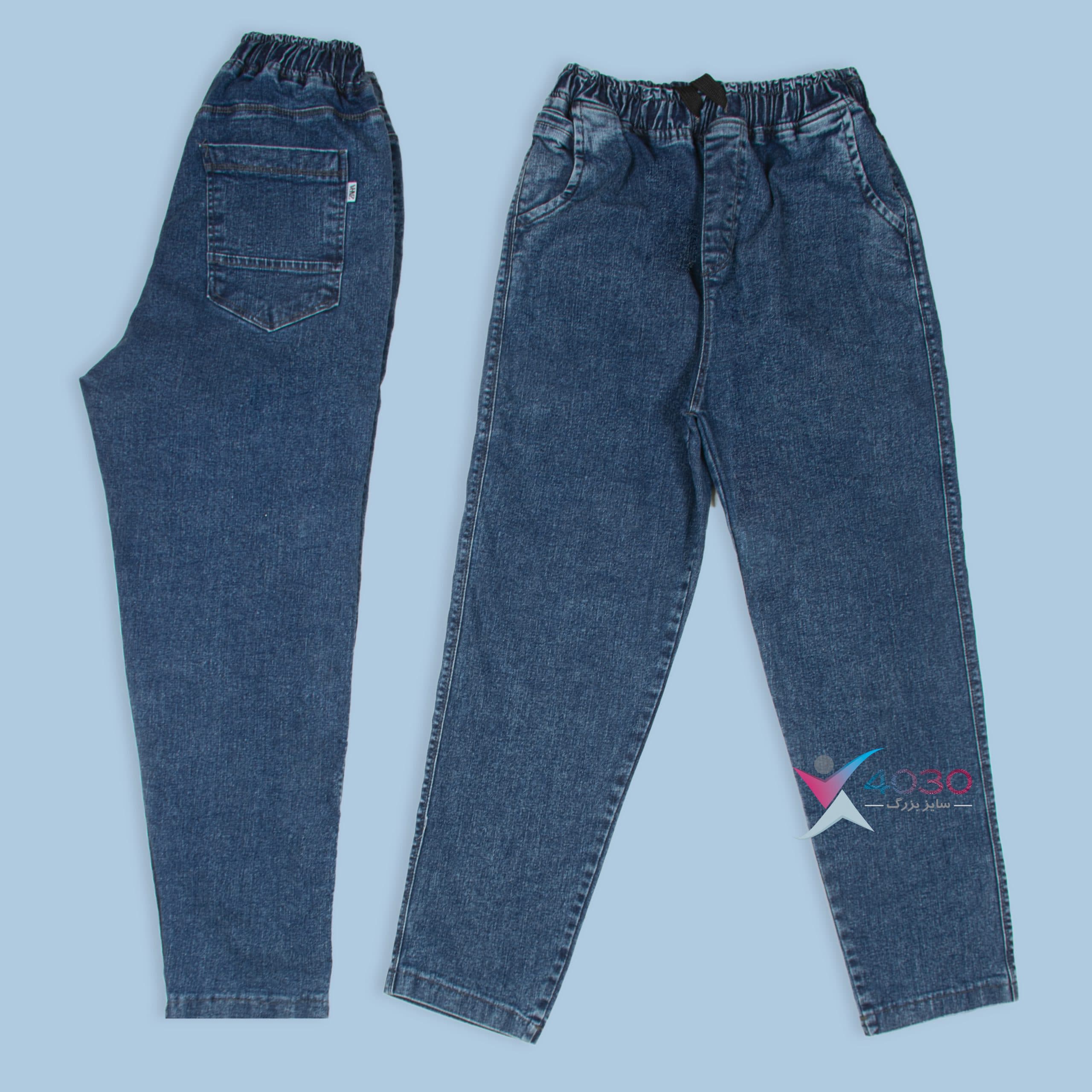 شلوار جین کمرکش Denim Slash سایزبزرگ ( 3830 ) — تصویر ۸