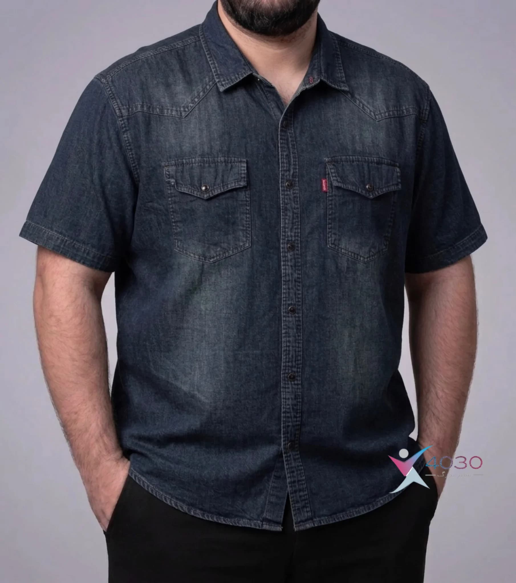 پیراهن جین آستین کوتاه سنگشور LEVIS سایز بزرگ مردانه ( 2799 ) — تصویر ۷