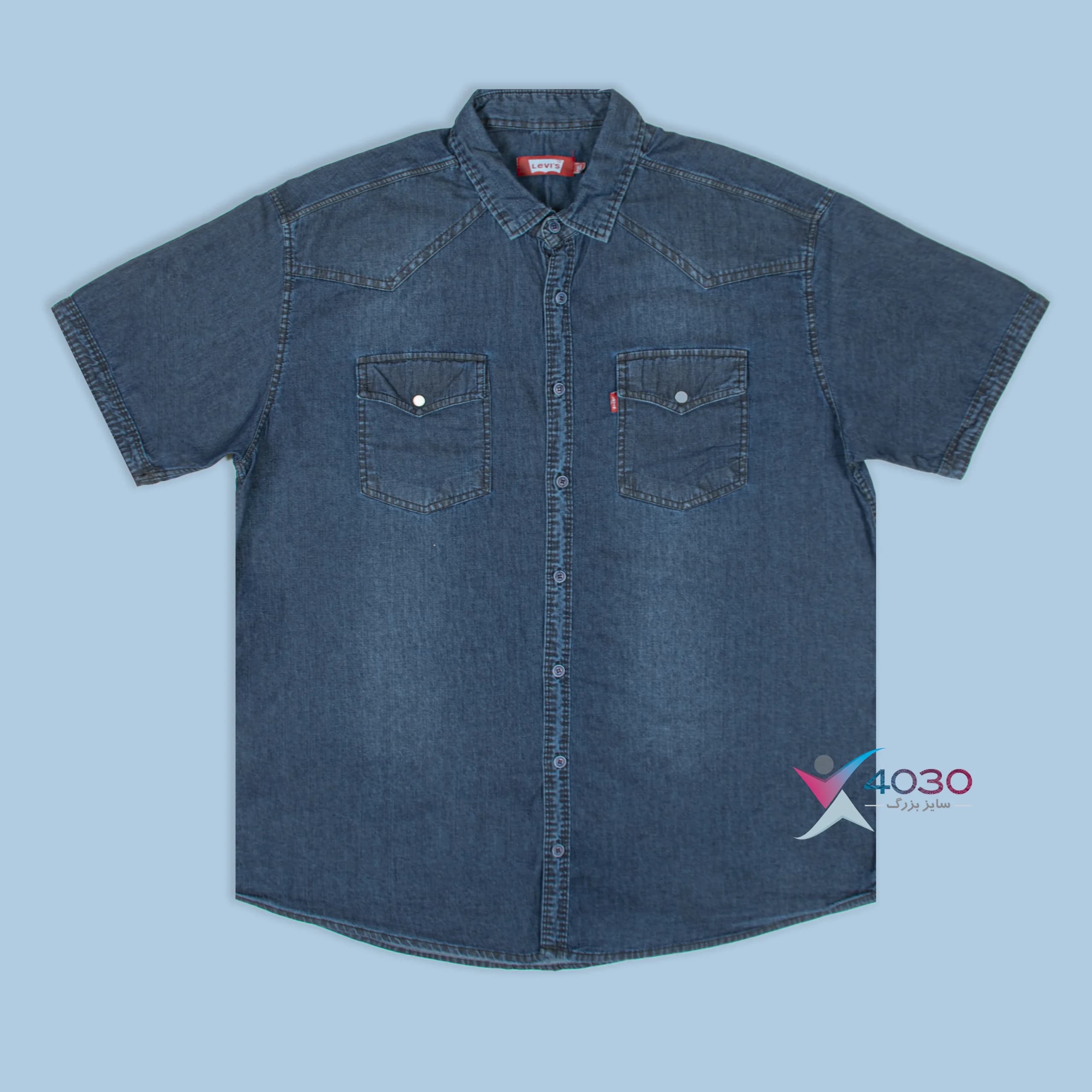 پیراهن جین آستین کوتاه سنگشور LEVIS سایز بزرگ مردانه ( 2799 ) — تصویر ۴