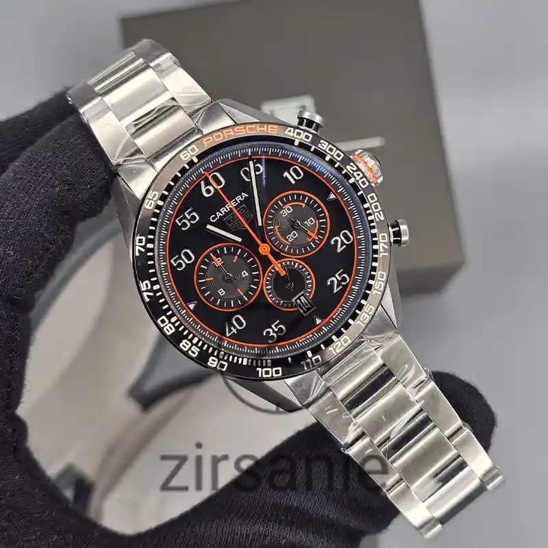 ساعت مچی مردانه تگ هویر پورشه new سیلور نارنجی Tag Heuer Porsche new Silver Orange — تصویر ۲