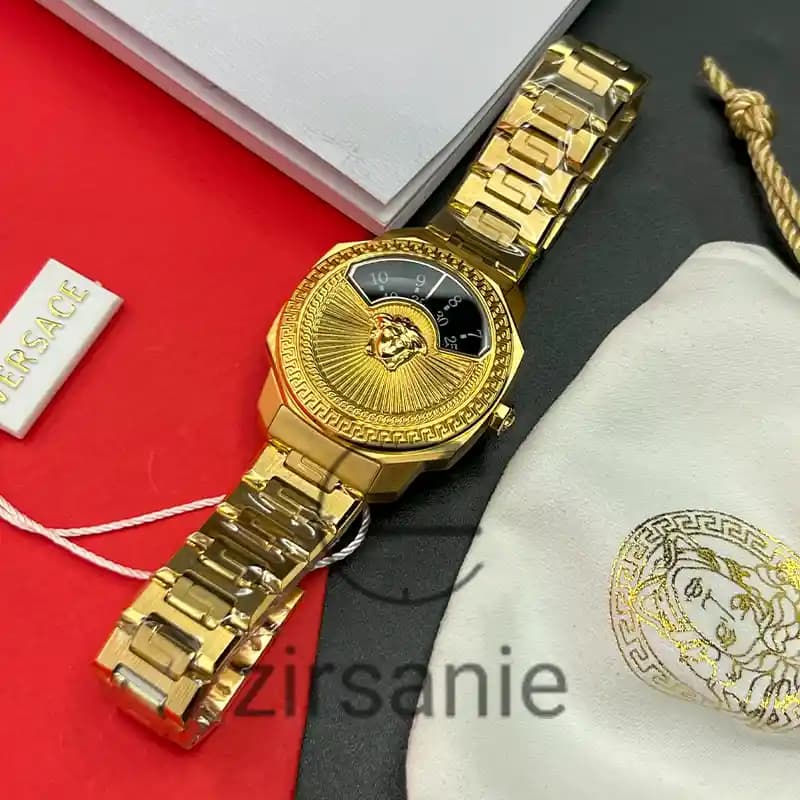 ساعت مچی ورساچه کنتوری طلایی صفحه مشکی (تک و ست) Versace Meter Gold Black Screen — تصویر ۳