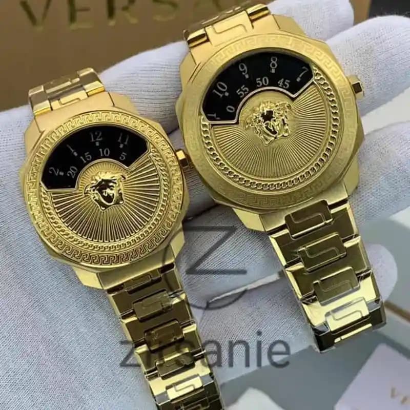 ساعت مچی ورساچه کنتوری طلایی صفحه مشکی (تک و ست) Versace Meter Gold Black Screen — تصویر ۴