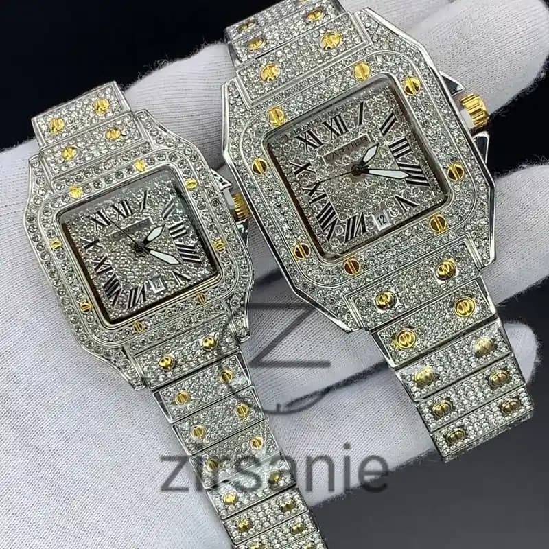 ساعت مچی زنانه کارتیر فول نگین سیلور (تک و ست) Cartier Full Daimand Silver — تصویر ۳