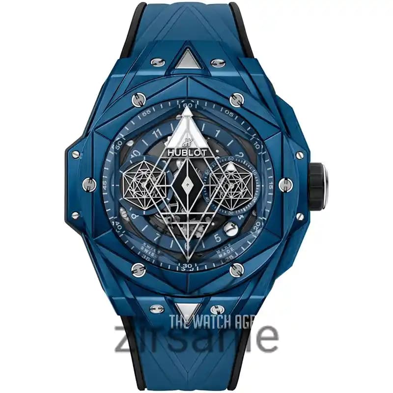 ساعت مچی مردانه هابلوت کهکشانی تمام آبی Hublot Big Bang SANG BLEU II Full Blue