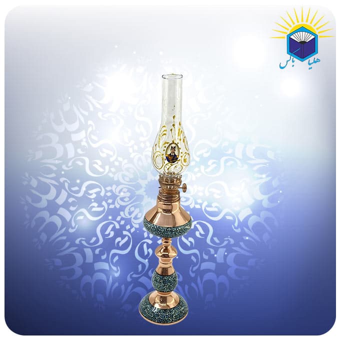 چراغ نفتی مس و فیروزه کوب