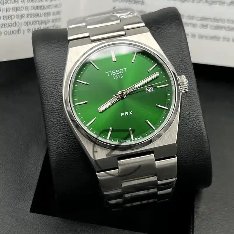 ساعت مچی مردانه تیسوت پی ار ایکس سیلور صفحه سبز Tissot Prx Silver Green Screen — تصویر ۲