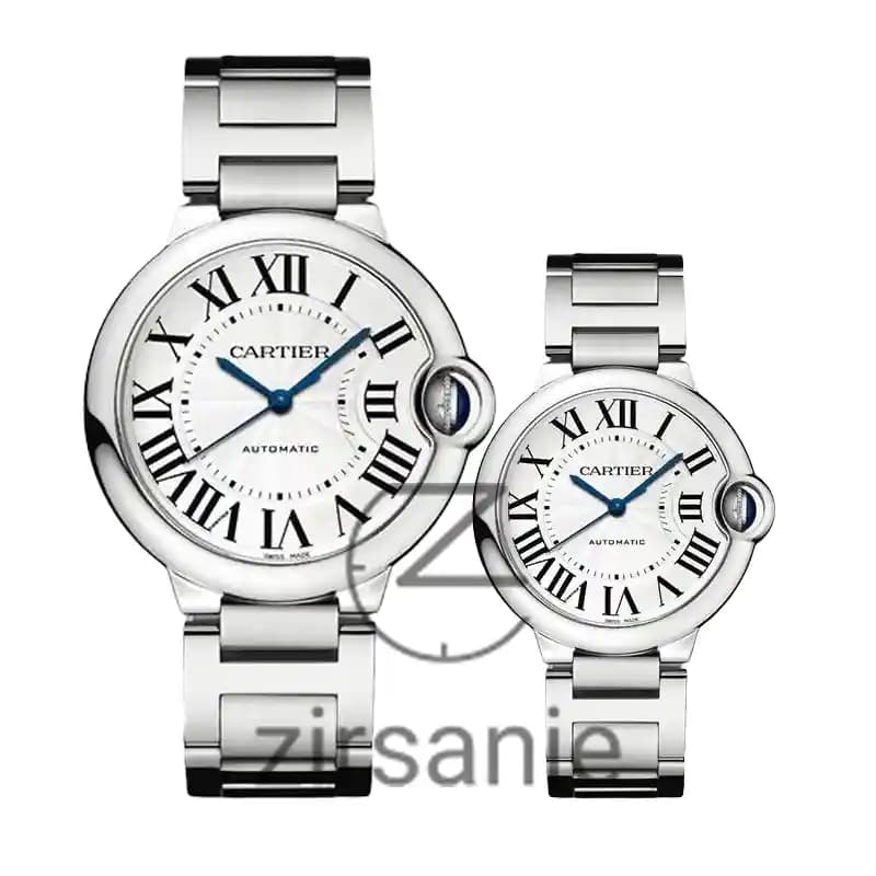 ساعت مچی کارتیر بالن بلو اتومات سیلور صفحه سفید (ست) Cartier Ballon Bleu Automat Silver White Screen